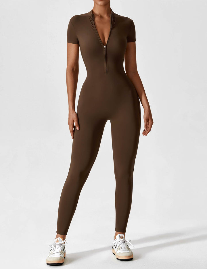 SF Long Sleeve/ Short Sleeve Zipper Jumpsuit